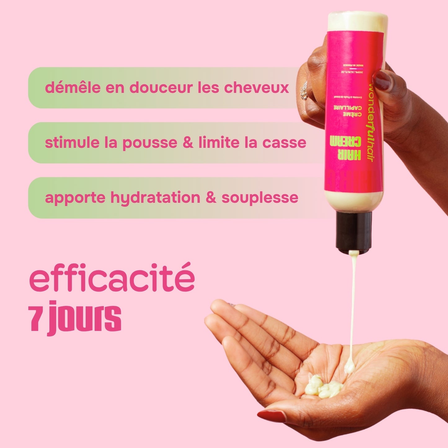 Crème hydratante et croissance Cheveux Crépus - Long hair cream 200ml - Wonderful Hair